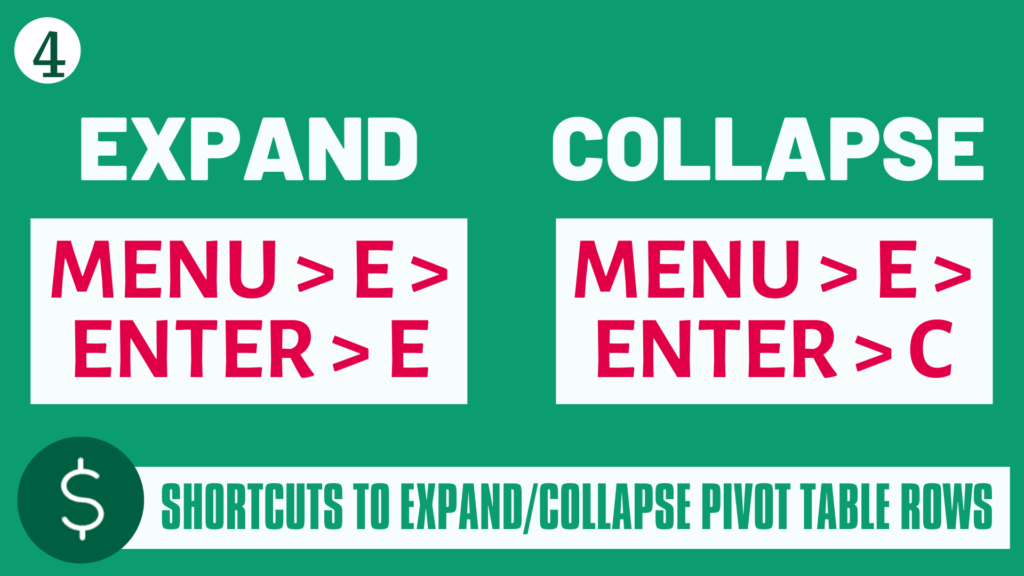 Shortcuts To Expand/Collapse Pivot Table Field