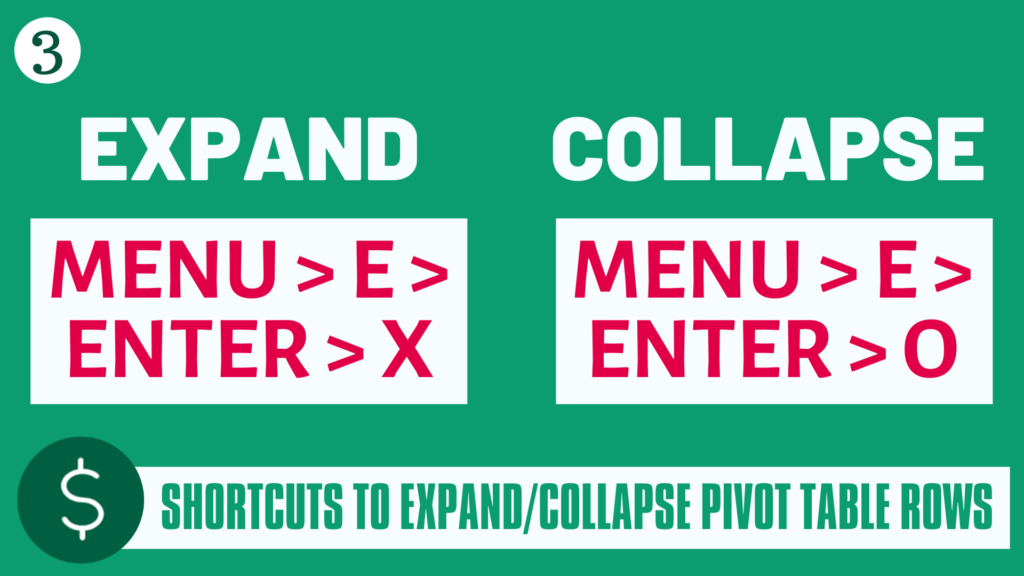 Shortcuts To Expand/Collapse Pivot Table Field