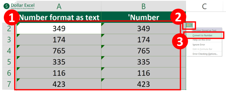 6 Ways To Converting Text To Number Quickly In Excel | Dollar Excel