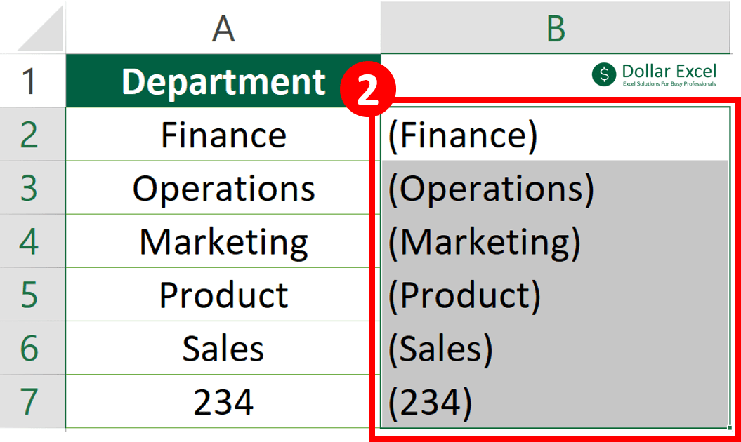 How To Insert Bracket In Excel Cells (3 ways) Dollar Excel