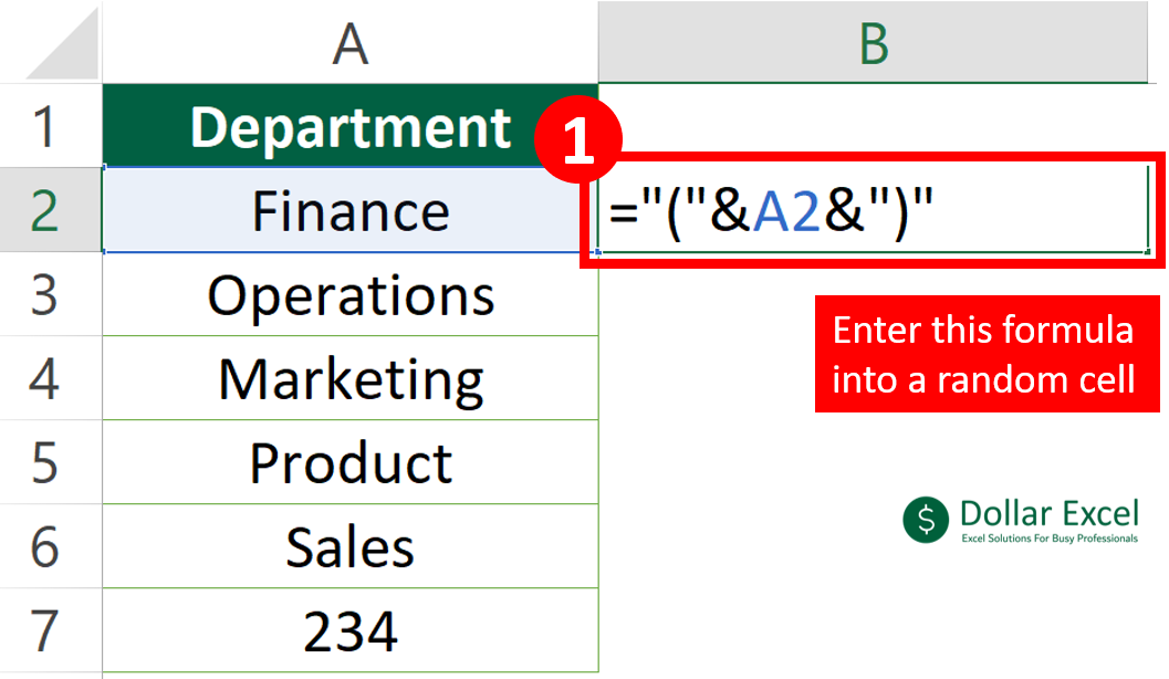 How To Insert Bracket In Excel Cells (3 Ways) | Dollar Excel