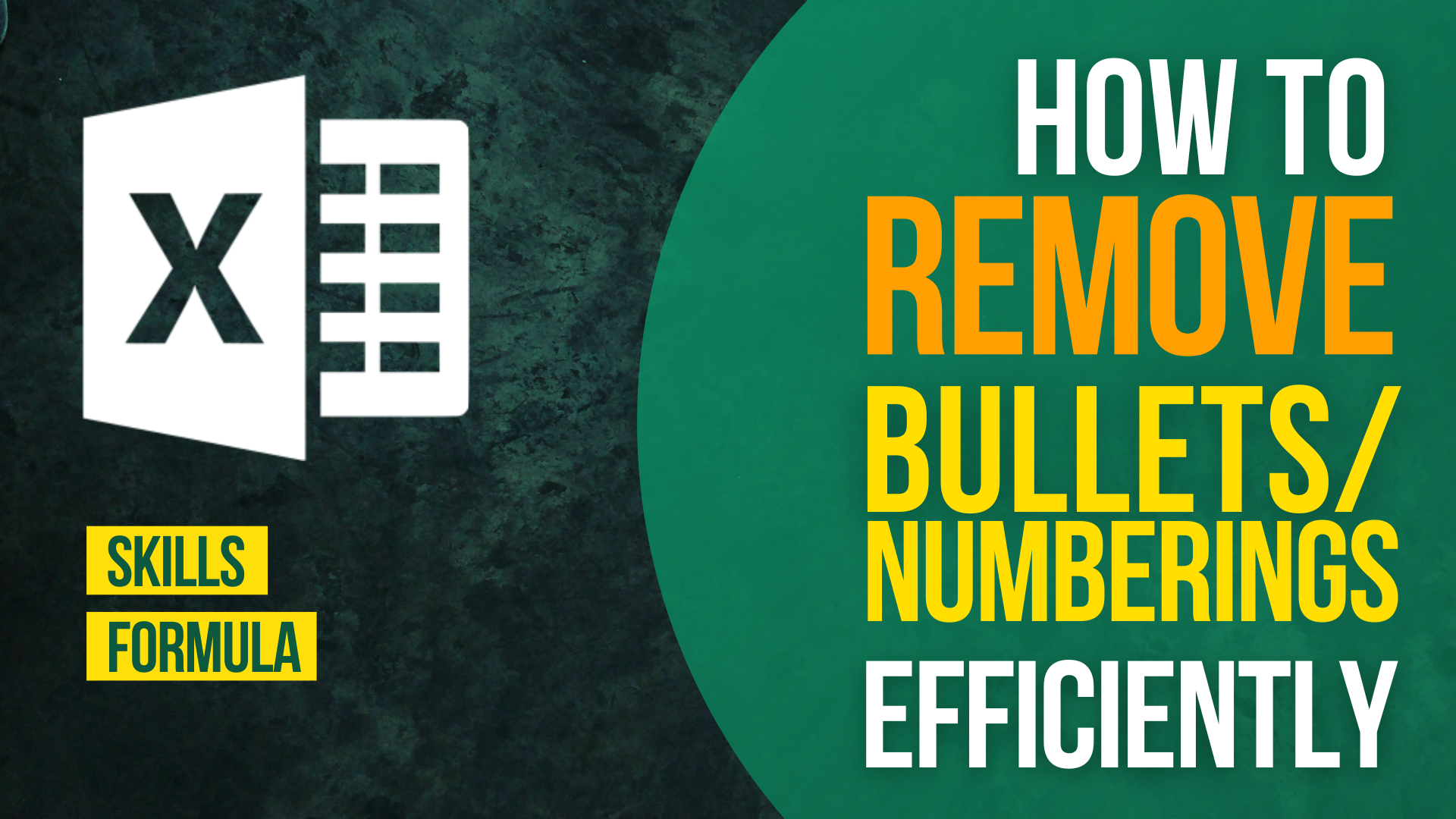 How to remove bullets/numberings in Excel