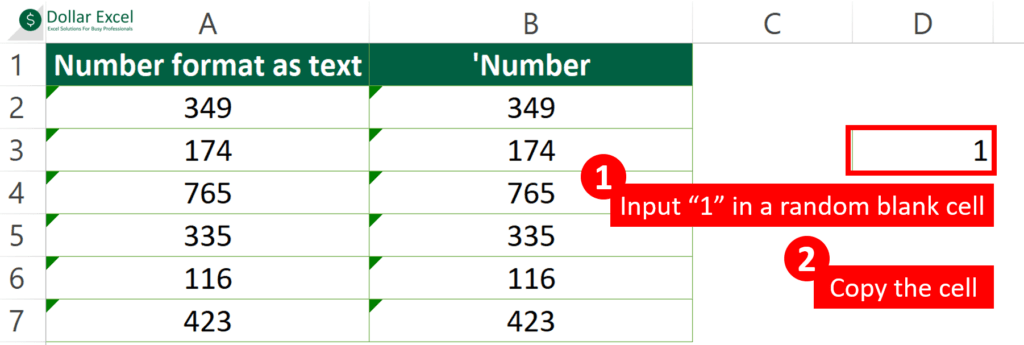 Input 1 into a random blank cell and copy the cell