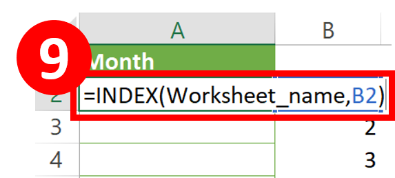 Input formula to get worksheet name