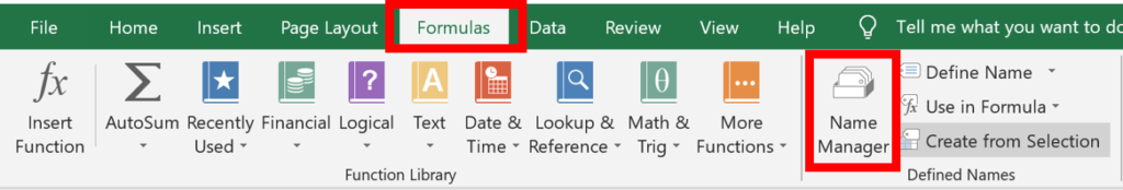 How to Name Multiple Single Cells in Excel - Open Name Manager Dialog