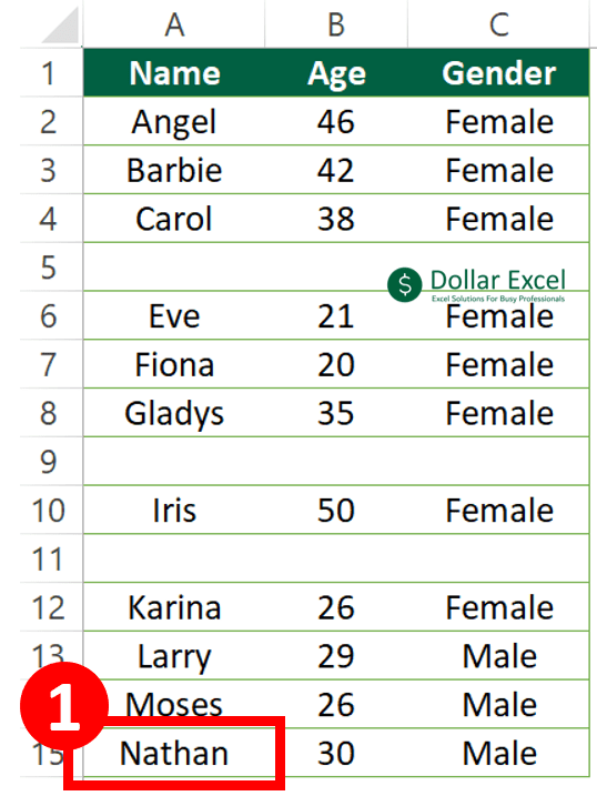Excel Select Columns/ Rows To End Of Data - Spot the last cell in the column