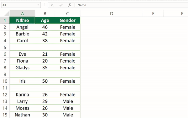 Excel Select Columns/ Rows To End Of Data - Press Ctrl + Shift + down arrow 