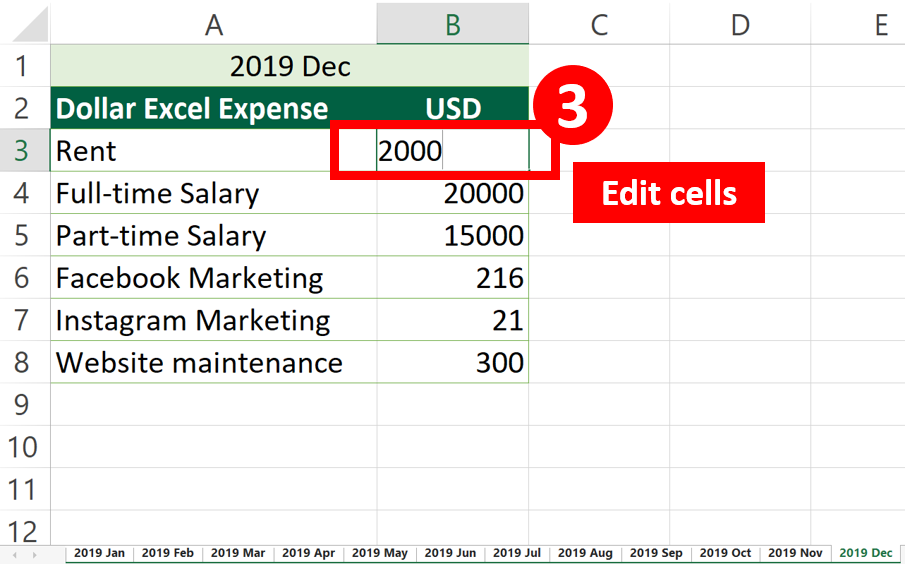 Edit The Same Cell In Multiple Excel Sheets - Edit the cell as you like