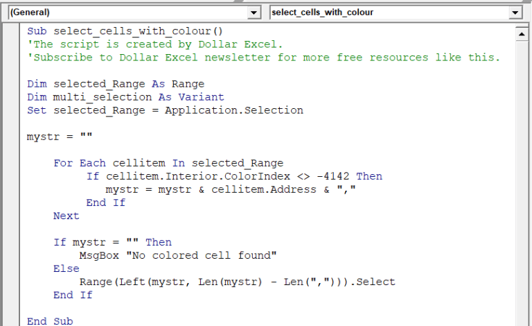 How to Select Cells with Colour (3 ways + VBA) | Dollar Excel