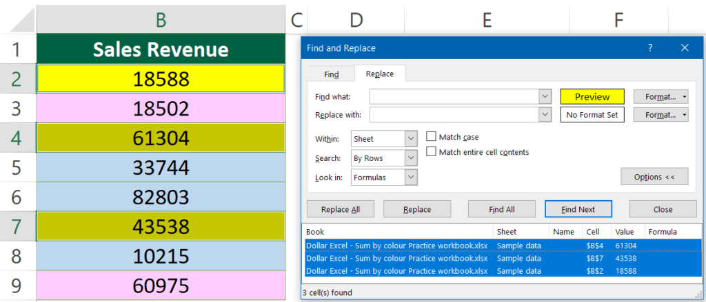 Press Ctrl A to select all matching results