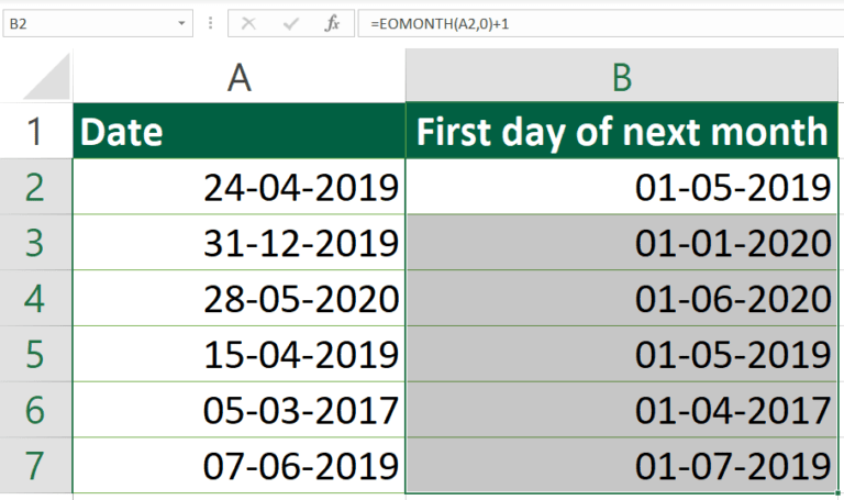 How to Get the First day of Next Month? | Dollar Excel