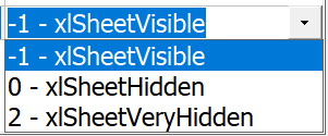 xlSheetVeryHidden VS xlSheetHidden in Excel - Property Options