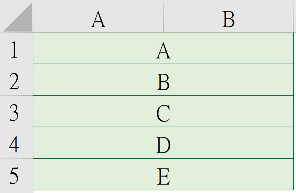 How to Merge Cells Across Multiple Rows/Columns - Result