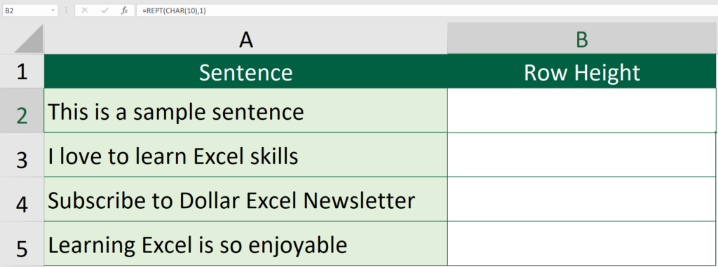 How to use REPT functions to the Most - Set Row height