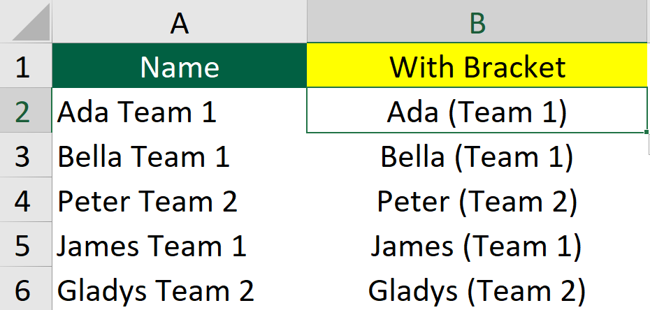 An example of how Ctrl E adds bracket 2