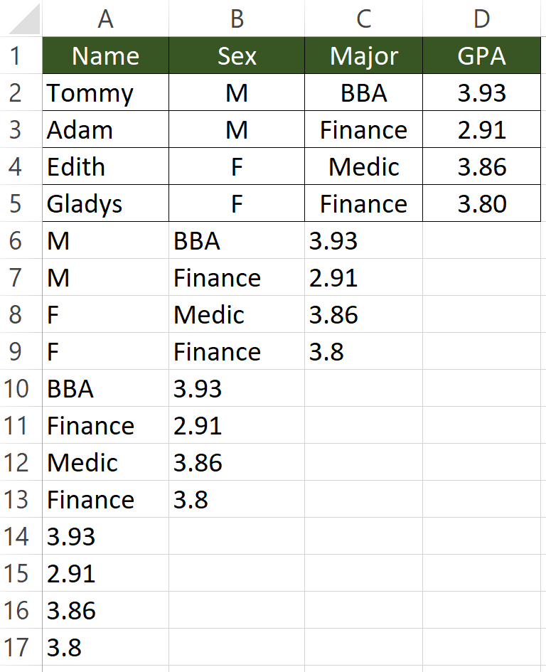 multiple-columns-to-one-column-in-excel