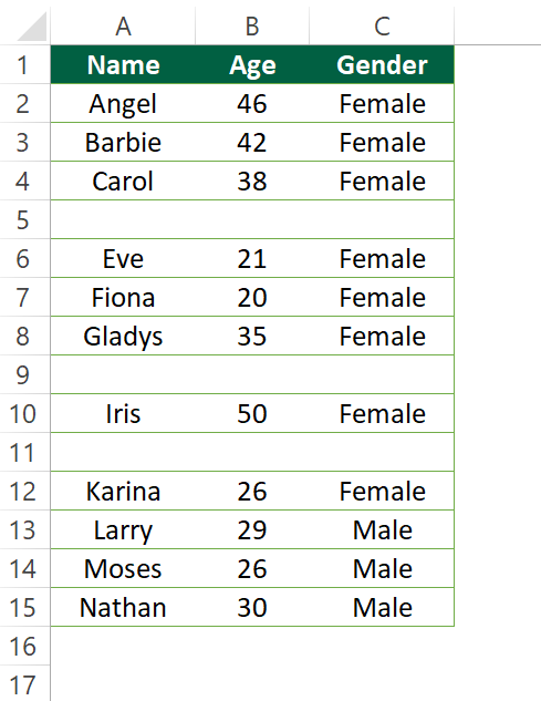 Examples of Excel Select Columns/ Rows To End Of Data